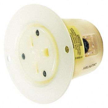 HUBBELL Flanged Receptacle 15A 250V 6-15R, 24X844