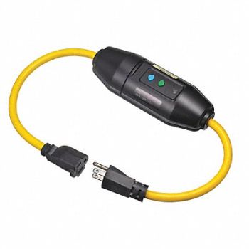 HUBBELL WIRING DEVICE-KELLEMS GFCI Line Cord 15A Single Tap, 24X938