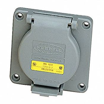 HUBBELL WT Lck Recpt 50 A Blk Steel NoNEMA 1Gng, 24Y054
