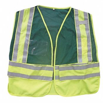 CONDOR Safety Vest Hi Visibility Green 2XL/4XL, 24Y975