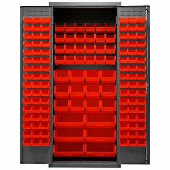 DURHAM MFG K4901 Bin Cabinet 84 x36 x24 Gray 138RedBns, 36EZ68