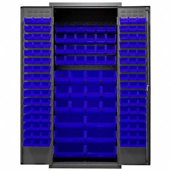DURHAM MFG K4901 Bin Cabinet 84 x36 x24 Gray 138BlueBns, 36EZ69