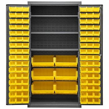 DURHAM MFG K4918 Bin Cabinet 72 x36 x24 Gray 102YlwBns, 36EZ73