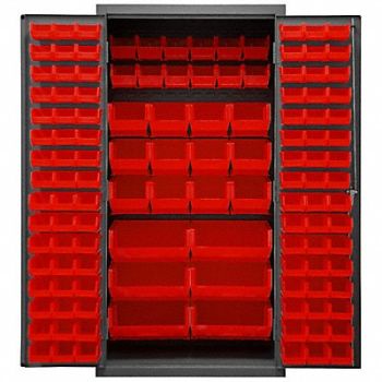 DURHAM MFG K4899 Bin Cabinet 72 x36 x24 Gray 126RedBns, 36EZ74
