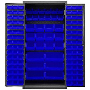 DURHAM MFG K4899 Bin Cabinet 72 x36 x24 Gray 126BlueBns, 36EZ75