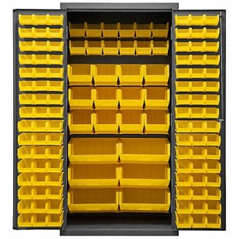 DURHAM MFG K4899 Bin Cabinet 72 x36 x24 Gray 126YlwBns, 36EZ76
