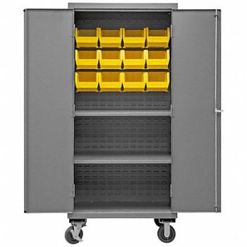 DURHAM MFG K4885 Bin Cabinet 81 x36 x24 Gray 12YlwBns, 36EZ34