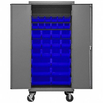 DURHAM MFG K4878 Bin Cabinet 80 x36 x24 Gray 30BlueBns, 36EZ36