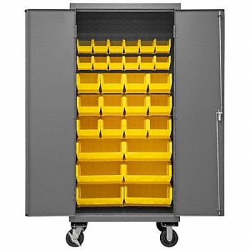 DURHAM MFG K4878 Bin Cabinet 80 x36 x24 Gray 30YlwBns, 36EZ37