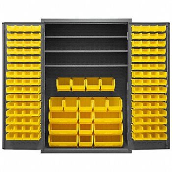 DURHAM MFG K4919 Bin Cabinet 72 x48 x24 Gray 138YlwBns, 36EZ79