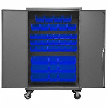 DURHAM MFG K4879 Bin Cabinet 80 x48 x24 Gray 42BlueBns, 36EZ42