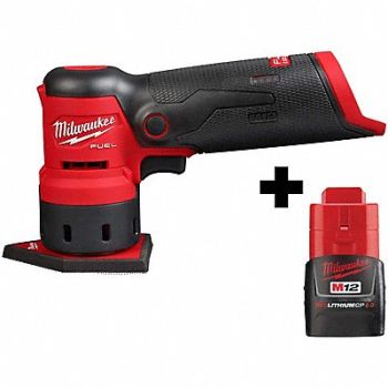 MILWAUKEE M12 Orbit Detail Sander M12 CP2.0 Batt, 388TN8