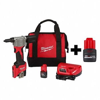 MILWAUKEE M12 Rivet Tool Kit M12 CP2.5 Battery, 388TM7