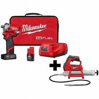 MILWAUKEE M12 FUEL Stubby 1/2 IW M12 Grease Gun, 388TL8