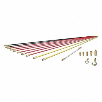 KLEIN TOOLS Fish Rod Set Deluxe 33 ft 19 pcs., 259D88