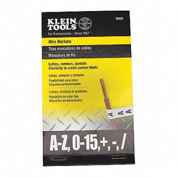 KLEIN TOOLS Individual Wire Marker Preprinted Label, 259D93