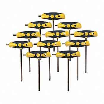 WIHA 11 Pc Ball End Hex Inch Comfortgrip T-Ha, 25D788