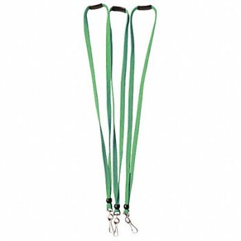 GRAINGER APPROVED Badge Lanyard Green PK10, 25DU65