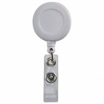 GRAINGER APPROVED Badge Reel Retractable w/Clip WH PK10, 25DU68