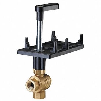 SIEMENS Ball Valve 3-Way 1/2 in NPT, 25DW99