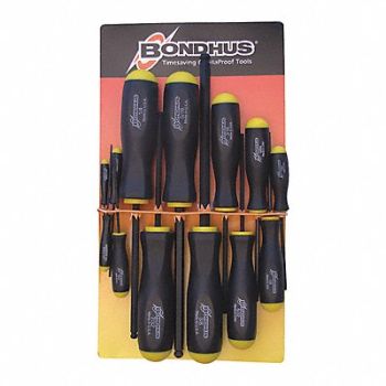 BONDHUS Set 13 Ball End Screwdrivers, 25DY63