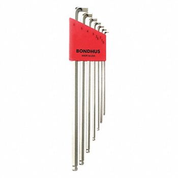 BONDHUS Set 7 Plated Ball End L-Wrenches Xl, 25EH30