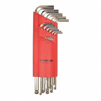 BONDHUS Set 15 Plated Ball End L-Wrenches Xl, 25EH84