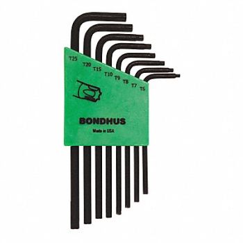 BONDHUS Set 8 Star L-Wrenches- Long Arm, 25ER19