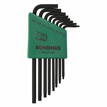 BONDHUS Set 8 Tamper Resistant Star L-Wrenches, 25ET08