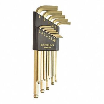 BONDHUS Set 13 Plated Ball End L-Wrenches, 25EV21