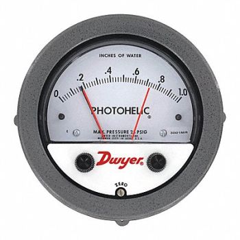 DWYER Pressure Switch/Gage Range 0-5 Wc, 25F085