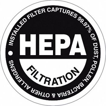 MI-T-M Decal Hepa Filter For Shop Vac, 25GR61