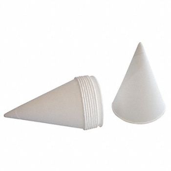 GRAINGER APPROVED Disp. Cone Cup 4-1/4 oz White PK200, 25K814