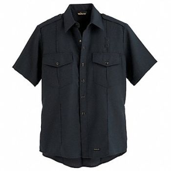 WORKRITE FR Short Sleeve Shirt Navy 42 in Snaps, 25KG87