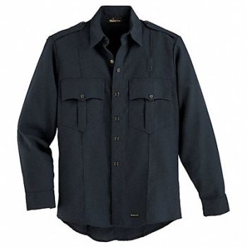 WORKRITE FR Long Sleeve Shirt Navy 46 0L Snaps, 25KH54