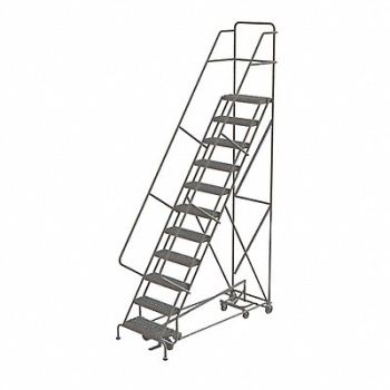 TRI-ARC Rolling Ladder 11 Step Steel Serrated, 25NV69