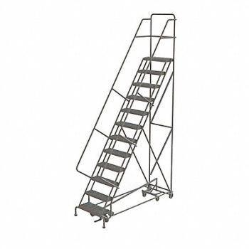 TRI-ARC Rolling Ladder 12 Step Steel Serrated, 25NV70