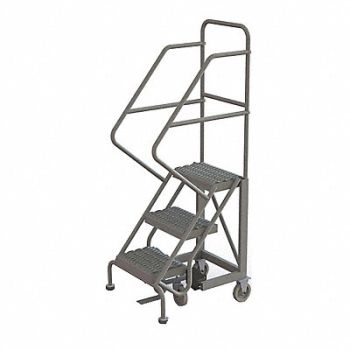 TRI-ARC Rolling Ladder 3 Step Steel Serrated, 25NV27