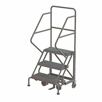 TRI-ARC Rolling Ladder 3 Step Steel Serrated, 25NV29