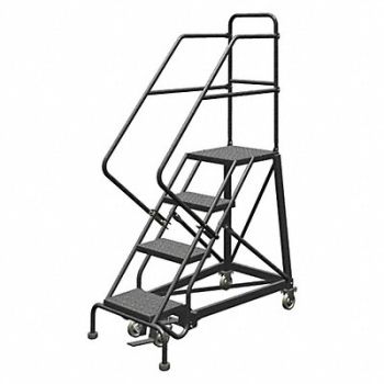 TRI-ARC Rolling Ladder 4 Step Steel Perforated, 25NV32