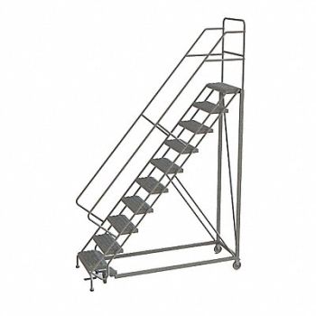 TRI-ARC Rolling Ladder 10 Step Steel Perforated, 25NV52