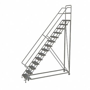 TRI-ARC Rolling Ladder 14 Step Steel Perforated, 25NV60