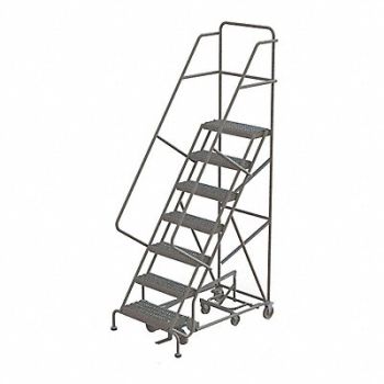 TRI-ARC Rolling Ladder 7 Step Steel Serrated, 25NV65