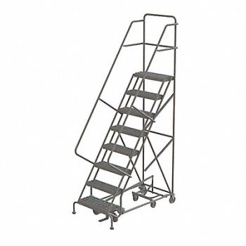 TRI-ARC Rolling Ladder 8 Step Steel Serrated, 25NV66