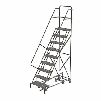 TRI-ARC Rolling Ladder 9 Step Steel Serrated, 25NV11
