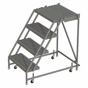 TRI-ARC Rolling Ladder 4 Step Steel Serrated, 25NW08
