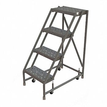 TRI-ARC Rolling Ladder 4 Step Steel Perforated, 25NW03