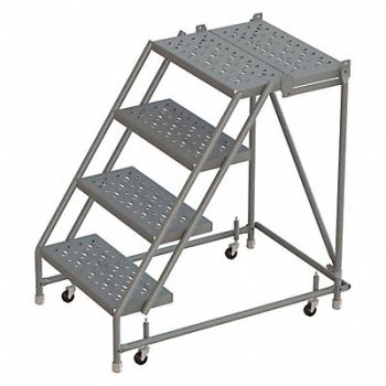 TRI-ARC Rolling Ladder 4 Step Steel Perforated, 25NW05