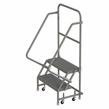 TRI-ARC Rolling Ladder 2 Step Steel Serrated, 25NW18