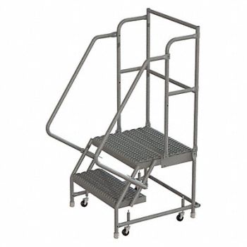 TRI-ARC Rolling Ladder 2 Step Steel Serrated, 25NW19